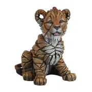 Edge Sculpture - Lion Cub Figure, Stone Resin, Hand-painted, Home Decor, Brown, 30cm (Height)