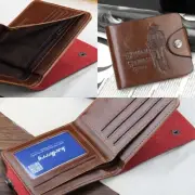 Men Bill Wallet PU Leather Credit Card Photo Holder Bifold Billfold With Buttons