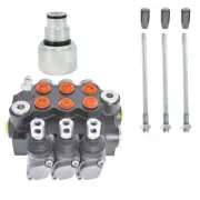 3 Spool Hydraulic Directional Control Valve Double 11GPM +Conversion Plug