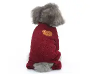 LFour legged pet clothes Autumn and winter clothes Home dog clothes flannel pajamas- l