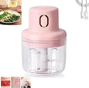Skypicnic Wireless Food Chopper, Skypicnic Electric Garlic Chopper Cordless, Portable Rechargeable Mini Chopper for Garlic, Rechargeable Kitchen Gadget with Stainless Steel Blades (250ml)