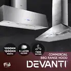 Devanti Range Hood BBQ Commercial Rangehood Hoods Alfresco Canopy 1200MM 1500MM
