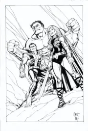 DEFENDERS HULK, NAMOR, VALKYRIE! ORIGINAL ART PAGE CHRIS MARRINAN
