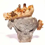 SMOKY CITRINE / QUARTZ SKULL CARVING 113gm 86 X 84 X 25mm "NEW" AUZ SELLER FC23