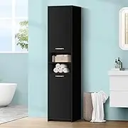 ALFORDSON Chest of Drawers Tall Hallway Tallboy, Bedroom Dresser Drawers with Handles, Living Room Side Cabinet Standing Storage Cupboard, Indoor Furniture Home Organiser Sideboard(Black)