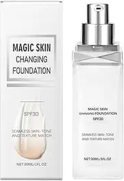Apujent Color Changing Foundation,Color Changing Makeup | SPF 30 Concealer Hydrating Coverage Cream Tone Correcting Base Face Women for Natural Look