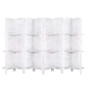 Artiss Room Divider Screen 8 Panel Privacy Foldable Dividers Timber Stand Shelf
