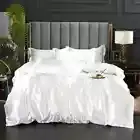 2025 Silk Bedding Set with Duvet Cover Bed Sheet Satin Bedsheet Double Single
