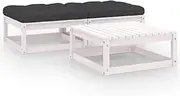 3 Piece Garden Lounge Set with Cushions Solid Pinewood, Garden Furniture Sets