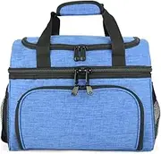 Eaglemate 19 Litre Dual Decks Reusable Thermal Insulated Lunch Bag for Adults,Lunch Cooler Bag for Men&Women,Comfortable Shoulder Strap,BPA Free