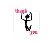 Universe And Alien Jumping Alien Thank You Stickers Quote Grateful