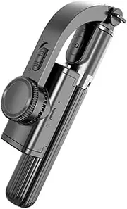 TINEASUR 1 Tripod Selfie Stick Gimbal Stabilizer Camcorder Stand for Filming Alarm Pro Tripod Stand Cell Phone Stand Stabilizer Tripod Adapter Holder Lanyard The Auto Black Abs