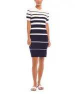 Karen Kane Stripe Ribbed Sweater Dress
