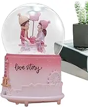 Snow Globe Music Box, Musical Snow Globe, Crystal Ball Globe Music Box, Light Up Couple - Glowing Crystal Ball Light Up Couple Snow Globe Gift