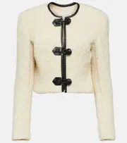 [Isabel Marant] Isabel Marant Gradilia leather-trimmed wool jacket AU 10 beige