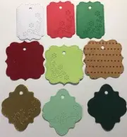 SNOWFLAKE CHRISTMAS TAG Die-Cuts (9pc)Holiday•Winter•Cold•Gift•Tie •Bow•Presents