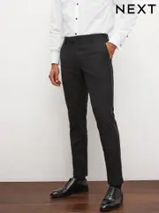 Black Tape Detail Slim Fit Tuxedo Suit Trousers (100392) | $64