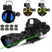 4-12x50 Rangefinder Scope & Dot Laser & Red Green Holographic Reflex Sight