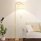 Ambimall Gold Arc Floor Lamp with Remote - Dimmable Bulb, Colors Temperature ...