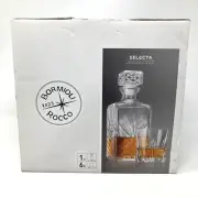 Bormioli Rocco Whisky Decanter & Whiskey Tumblers Wine Glasses Gift Box Set 7 Pc