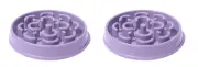 Slow Chow Medallion Pet Feeder, Lilac, 7 Cups, Set of 2