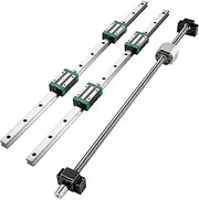 BLBMTCBCAG Linear Guide Rail 2Pcs HGR20-700mm Linear Slide Rail with 1Pcs RM1605-700mm Ballscrew with BF12/BK12 Kit Linear Slide Rail Linear Guide Rail