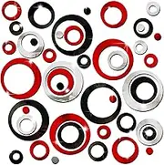 Outus 72 Pieces Wall Stickers Acrylic Circle Mirror Removable Round Dots Mirror Wall Decoration Decals Murals for Home Living Room Bedroom Decor