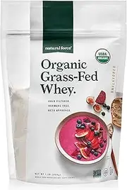 Natural Force Organic Whey Protein Powder – Grass Fed, Clean, Lab Tested *Pure Unflavored* 13.8 oz. A2 Protein Concentrate – Certified Keto, Paleo Friendly, Non-GMO and Humane