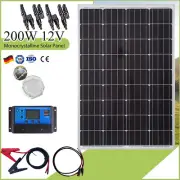 200W Solar Panel Kit 200 Watt Mono Caravan Camping Home Battery Charging Power