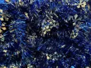 15ft Tinsel Blue Silver Snowflake Shiny Garland NEW Tree Deco Christmas TX