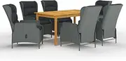 Patio Furniture Sets 7 Piece Garden Dining Set Light Grey