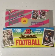 1991 Bowman And Pacific Football Official Complete FACTORY SEALED Sets