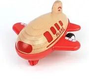 Wanborns - Wooden Racer Plane Airplane with Sound - RED | Friction-Powered Toddler Toy Plane with Realistic Engine Sounds | Smooth, Sustainable Wooden Design | Ideal for Kids 18 Months+