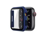 ZUSLAB for Apple Watch Series 8 (2022) 41mm Hard Case with Tempered Glass Screen Protector Ultra Thin Anti Fall Tough Protective Cover - Blue