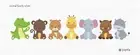 Animal Family White Needlepoint Kit or Canvas