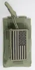 Green MOLLE Radio Pouch + USA FLAG Patch Fits Baofeng UV5R UV5RA UV82 F8HP GT3TP