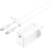 Mophie Essential 30W USB-C Wall Charger & C-C Cable Bundle White