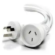 Alogic 2m Aus 3 Pin Mains Power Extension Cable White (M/F)