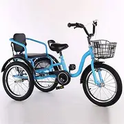 DEFGHIJ 3 Wheel Bikes for Kids Boys Girls Tricycle 16 18 Inch Three Wheel Bikes Cruise Bicycles Comfortable Two Seater Convenient Handle Design Tricycles(Red 16 inch)(Blue,16 inch)