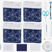 Stitch & Store: DIY Sashiko Mini Baskets - Dark Blue Organizing Kit for Adults