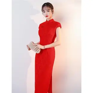 禮儀隊旗袍迎賓頒獎禮服高端走秀演出中國紅外嫁女回娘家服裝夏季