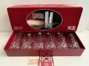 New Set of 6 Highball Opera Bar Glasses RCR Royal Crystal Rock made in Italy NOS