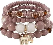 [SODCAW] Bohemian elephant pendant beaded bracelet popular in Europe and America