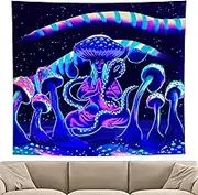 Fluorescent Tapestry, UV Reactive Neon Tapestry Wall Hangings, Wall Decoration, Aesthetic Wall Tapestry for Living Room, Bedroom