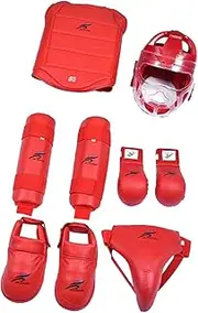 Perfeclan Karate Sparring Gear Set, Boxing Gloves Shin Guards Training Professional Boxing Equipment for Muay Thai Karate Adults Sanda
