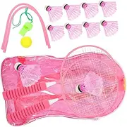Yardwe Beginner Badminton Racket Set Lightweight Nylon Aluminum Alloy Teens Playthings
