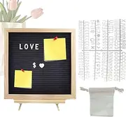 Black Letter Board - Wood Frame Felt Letterboard,Decorative Changeable Letter Board for Classroom Nursery Hospital Restaurant Cafe Message Display