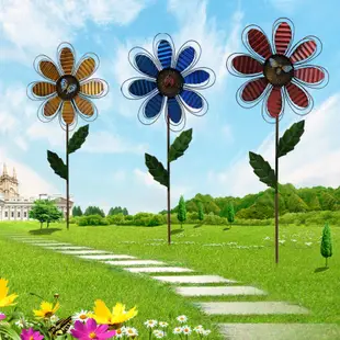 戶外花園陽臺庭院別墅創意彩繪小裝飾風車插件創意擺件 (3折)