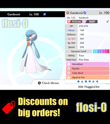 6IV Ultra Shiny Gardevoir Pokemon Sword and Shield (Square Shiny)