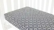Babyhood Amani Bebe Breezy Blue Fitted Sheet, Navy/White